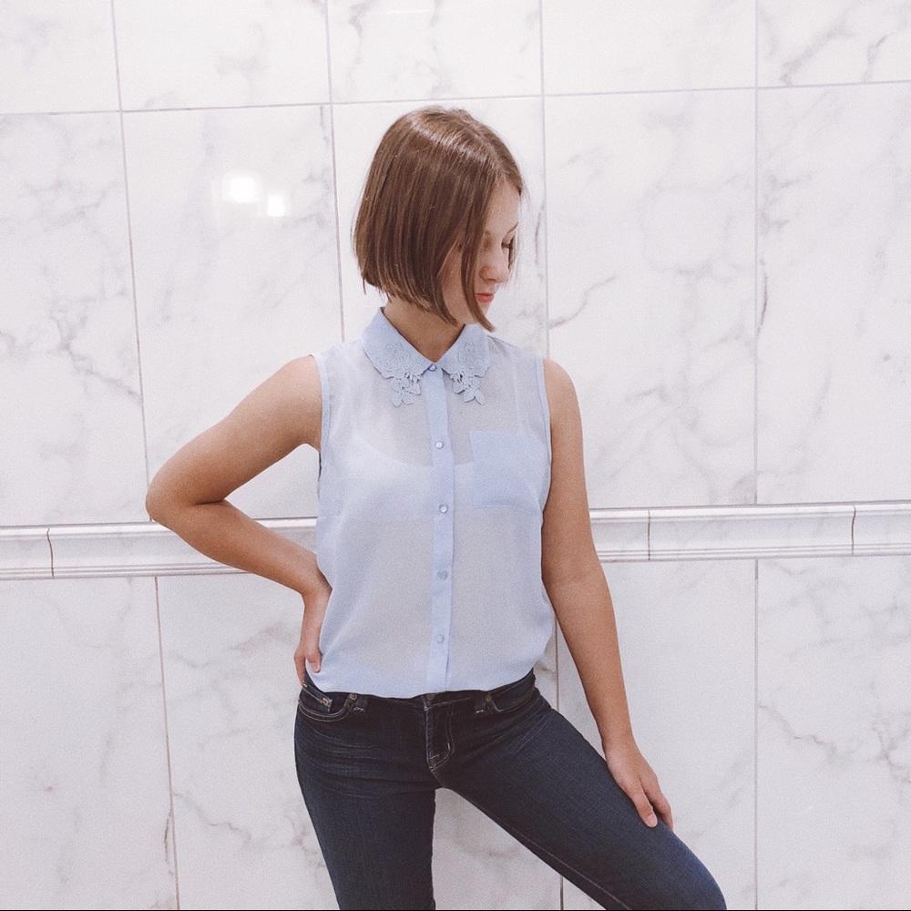 Light blue blouse